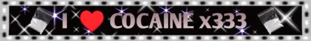 Blinkie of bags of cocaine and glitter, with text reading "I (heart) cocaine x3"