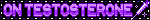 Static blinkie of a syringe with text reading "On testosterone"